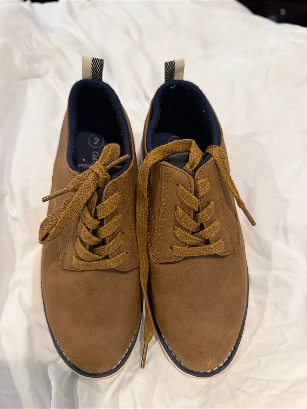 Cat & Jack Boys Tan Lace-Up Dress Shoes